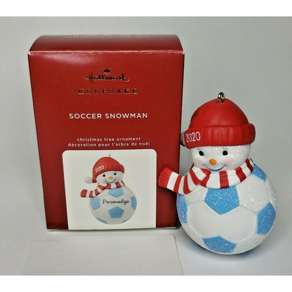 2020 Hallmark Soccer Snowman Customizable Keepsake Ornament QG01784